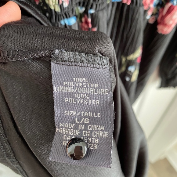 Black and Pink Floral Maxi Dress - Picture 6 of 6